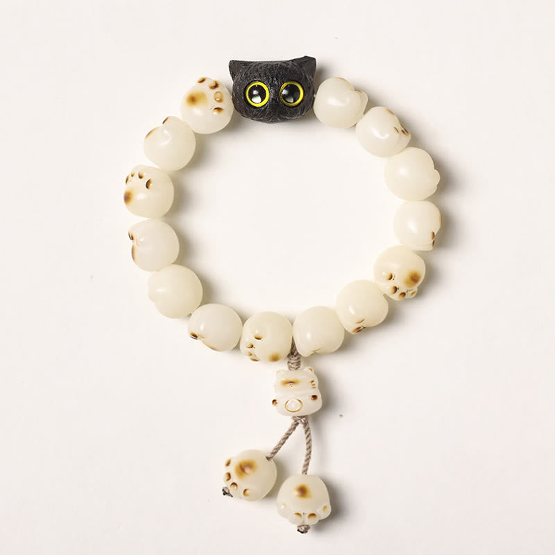 Bracelet de sagesse en bois d'ébène Bodhi Seed 14-15 cm unisexe