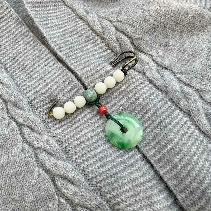 Broche porte-bonheur en jade Bodhi Seed Peace Buckle pour la protection spirituelle