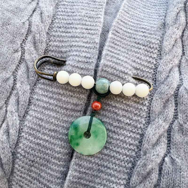 Broche porte-bonheur en jade Bodhi Seed Peace Buckle pour la protection spirituelle