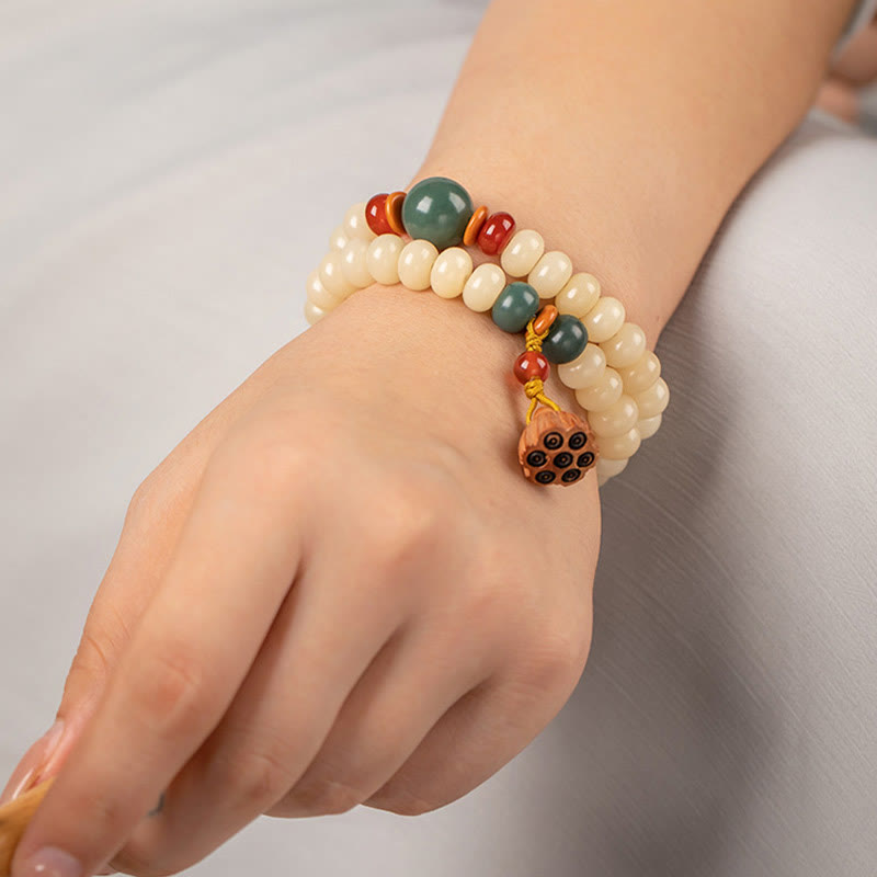 Bracelet Bodhi Graine de Lotus Double Tour pour la Paix et la Sagesse