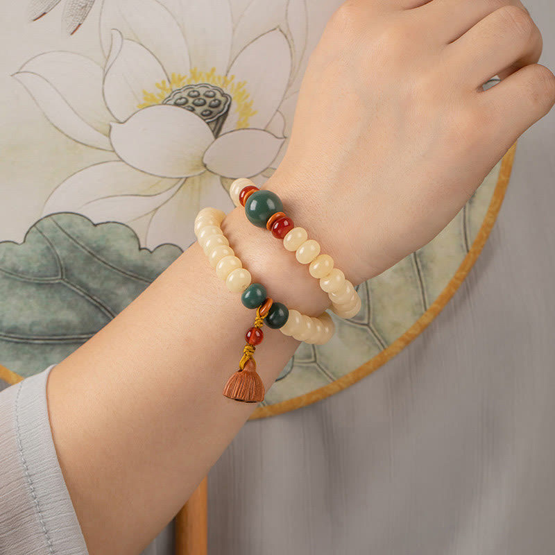 Bracelet Bodhi Graine de Lotus Double Tour pour la Paix et la Sagesse