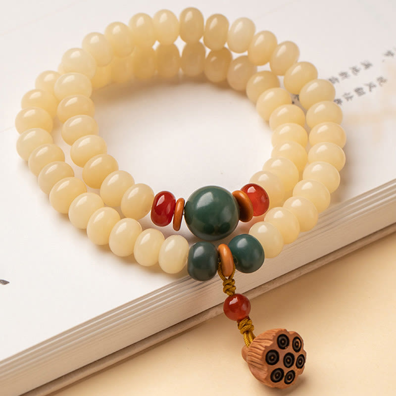 Bracelet Bodhi Graine de Lotus Double Tour pour la Paix et la Sagesse