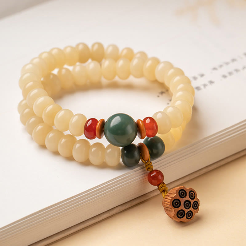 Bracelet Bodhi Graine de Lotus Double Tour pour la Paix et la Sagesse