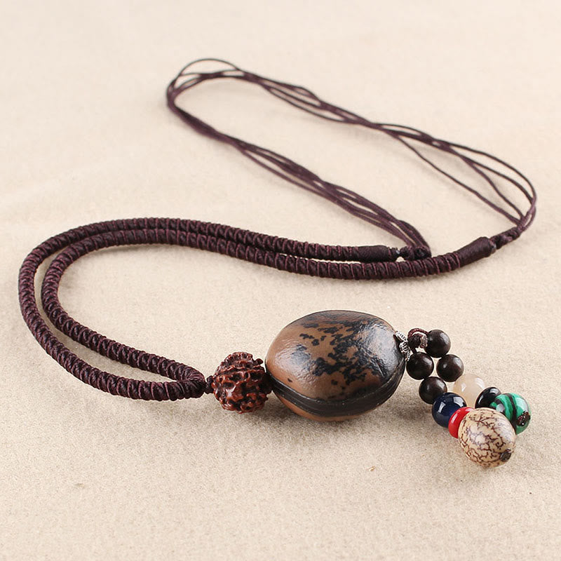 Collier de sagesse en graines de lotus Bodhi pour l'harmonie et l'illumination