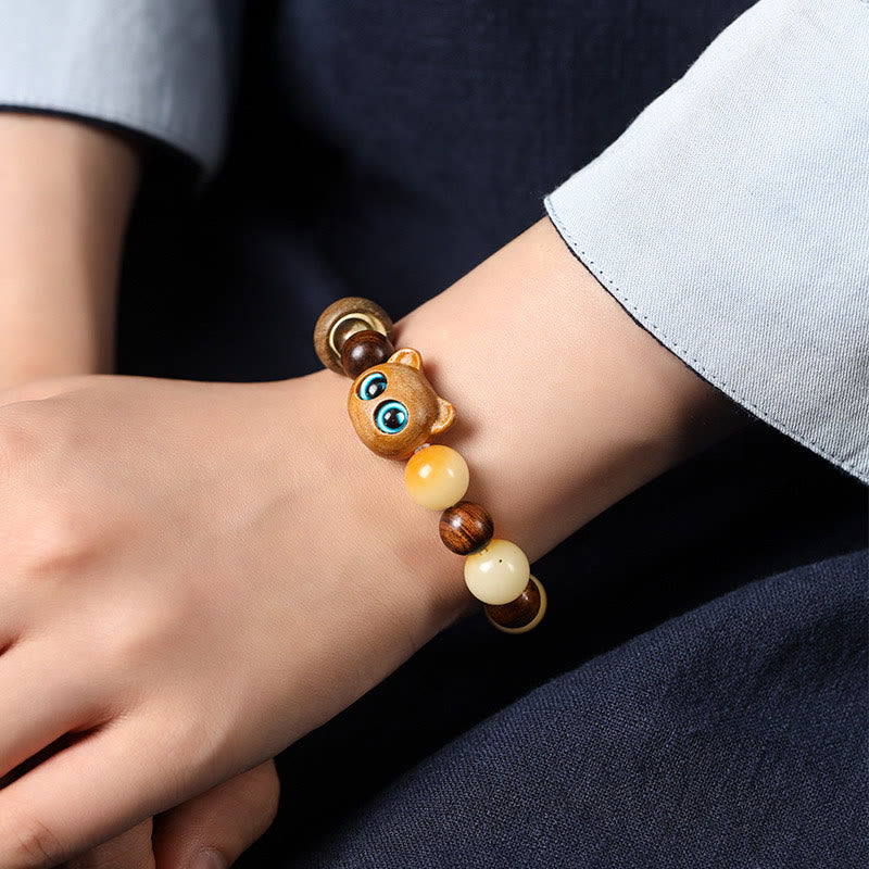 Bracelet de paix pour chat en bois de santal Bodhi Seed 14-17 cm unisexe