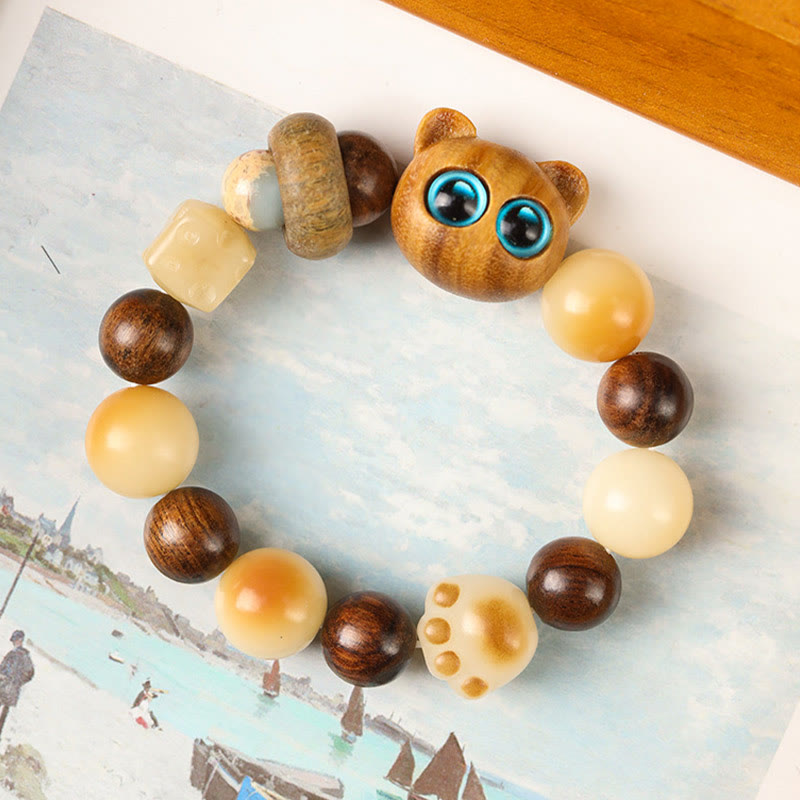 Bracelet de paix pour chat en bois de santal Bodhi Seed 14-17 cm unisexe