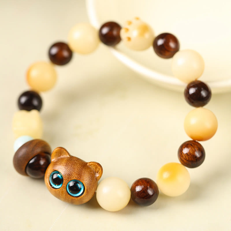 Bracelet de paix pour chat en bois de santal Bodhi Seed 14-17 cm unisexe