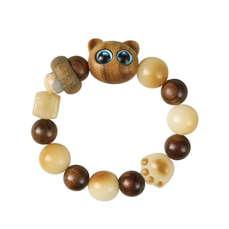 Bracelet de paix pour chat en bois de santal Bodhi Seed 14-17 cm unisexe