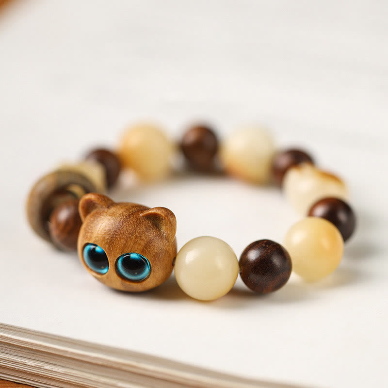 Bracelet de paix pour chat en bois de santal Bodhi Seed 14-17 cm unisexe