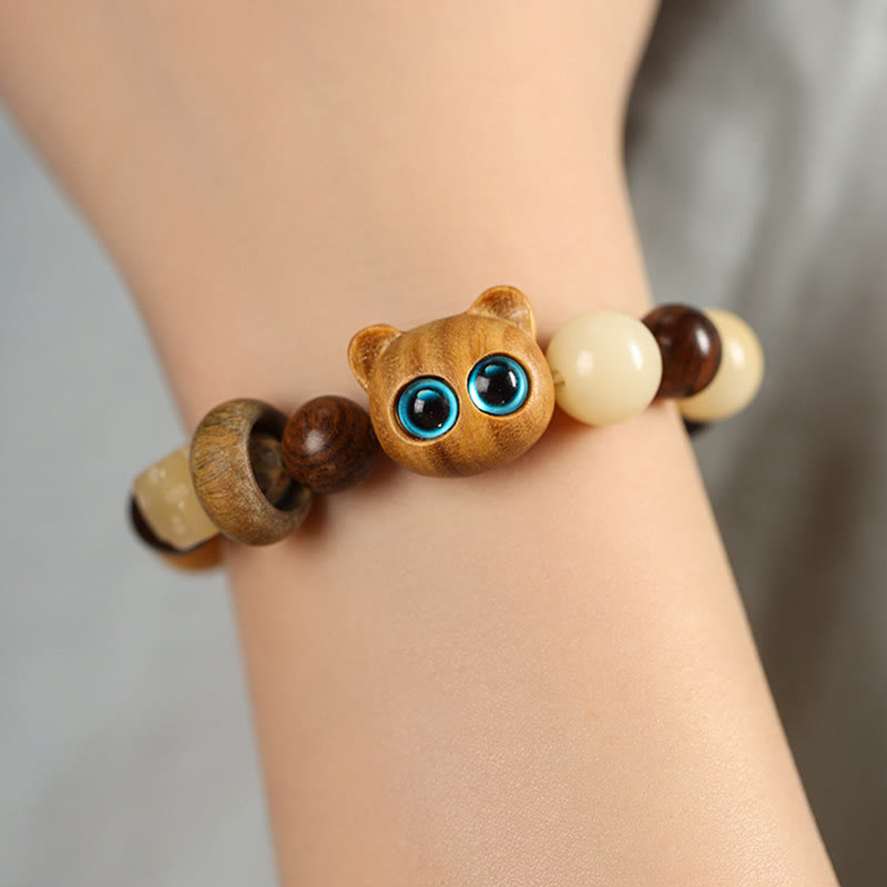 Bracelet de paix pour chat en bois de santal Bodhi Seed 14-17 cm unisexe