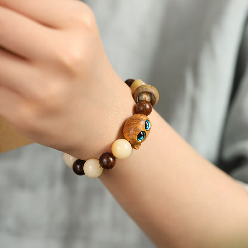 Bracelet de paix pour chat en bois de santal Bodhi Seed 14-17 cm unisexe