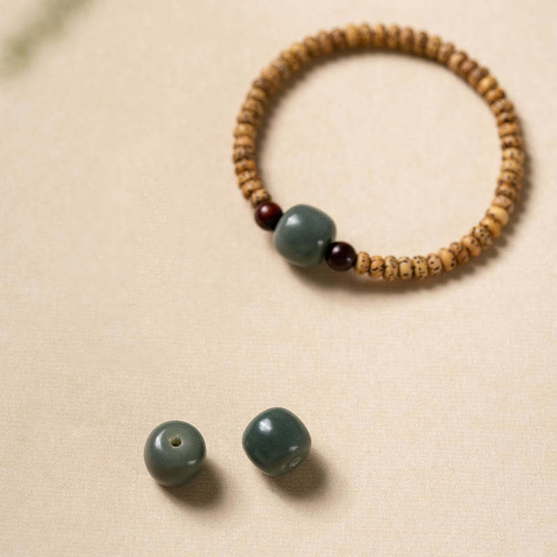 Bracelet de sagesse en bois de santal rouge à petites feuilles de graines de Bodhi pour la protection spirituelle