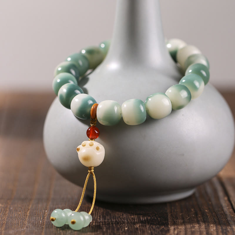 Bracelet spirituel Bodhi Seed avec protection du renard à neuf queues