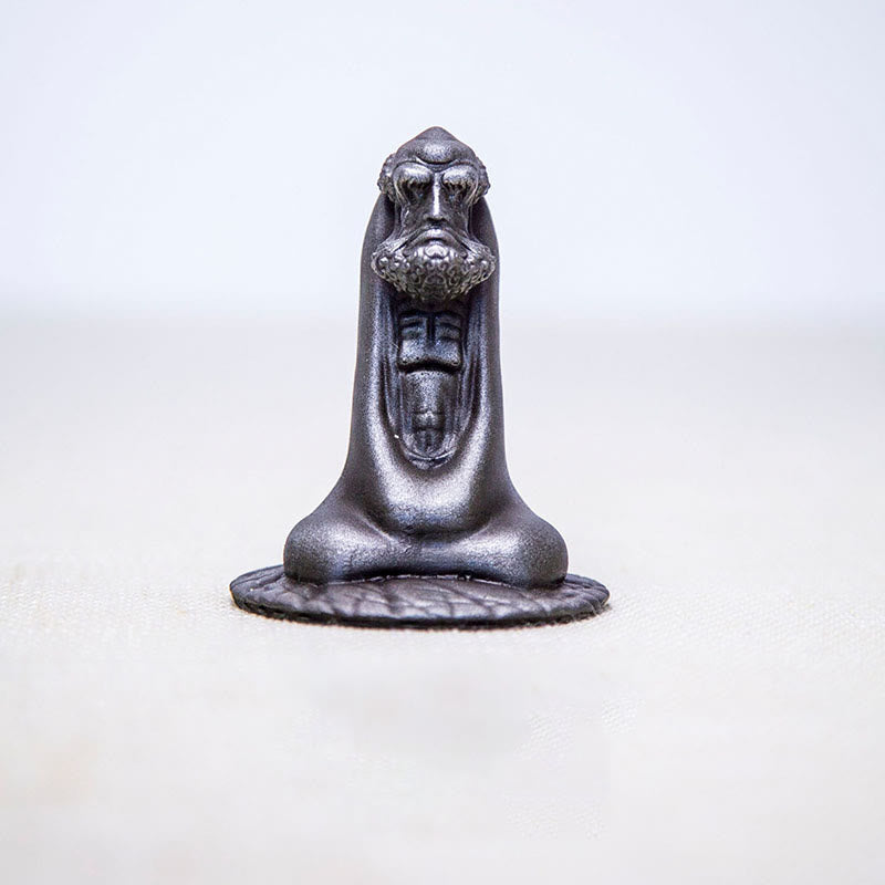 Statue de Bouddha Bodhidharma 10 cm en résine rouillée et poudre de fer, décoration
