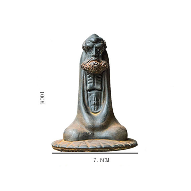 Statue de Bouddha Bodhidharma 10 cm en résine rouillée et poudre de fer, décoration