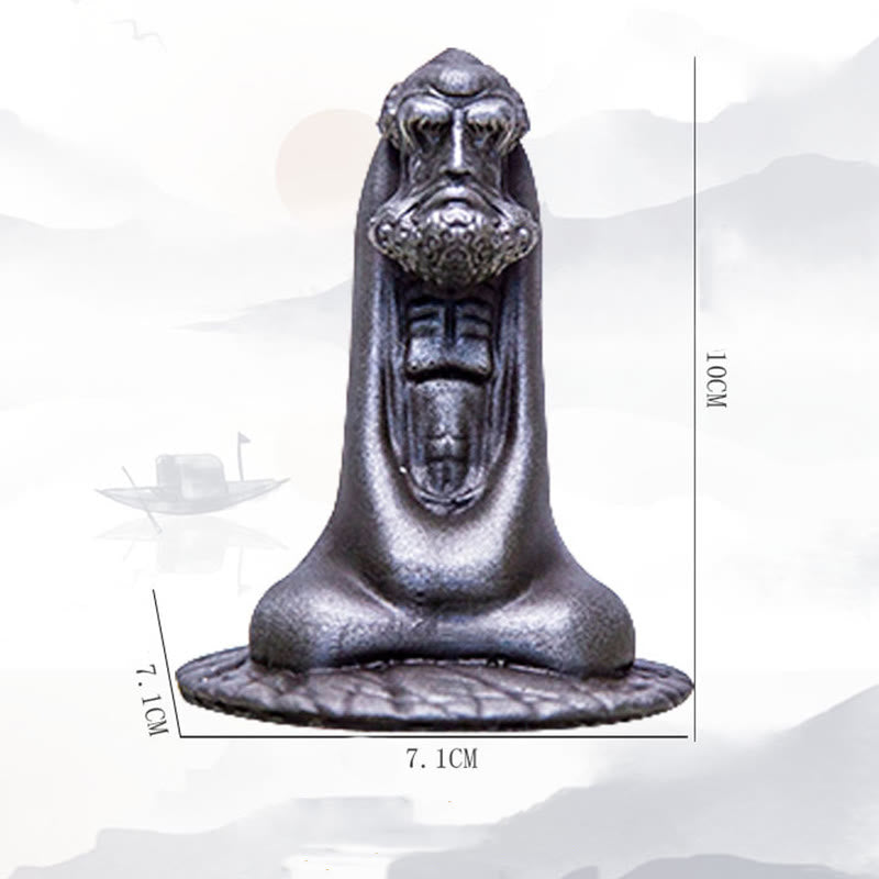 Statue de Bouddha Bodhidharma 10 cm en résine rouillée et poudre de fer, décoration