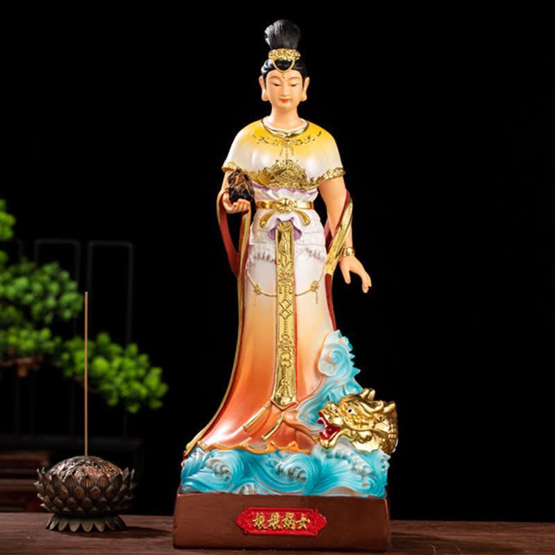 Statue de Bouddha en résine Bodhisattva Nuwa pour la protection de la maison