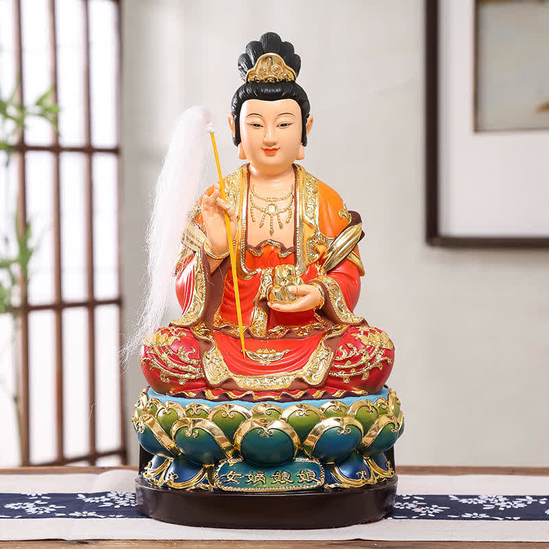 Statue de Bouddha en résine Bodhisattva Nuwa pour la protection de la maison