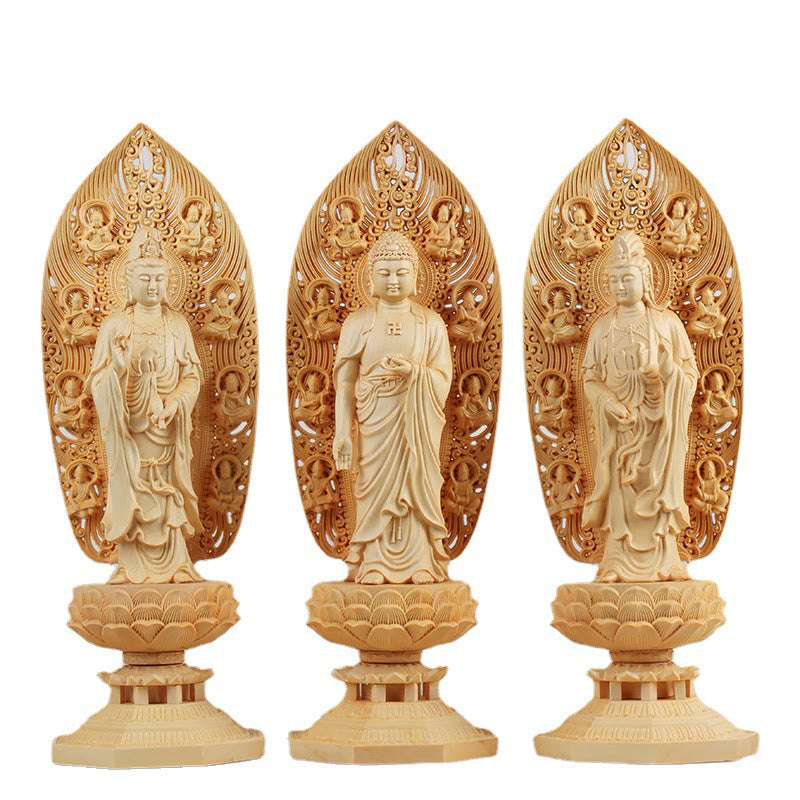 Statue de Bouddha en buis | Bodhisattva Mahasthamaprapta 43cm