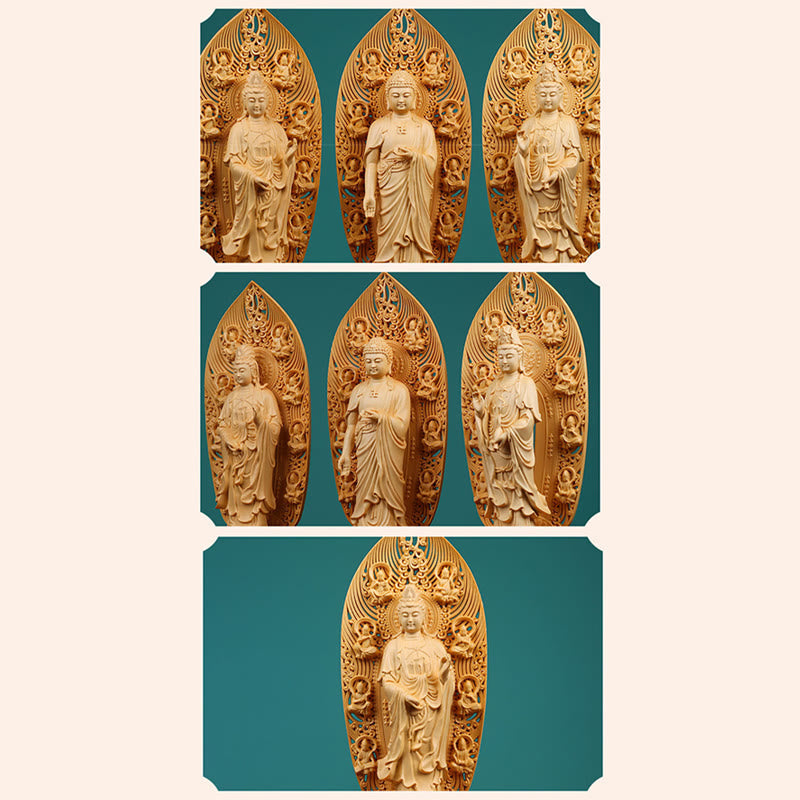 Statue de Bouddha en buis | Bodhisattva Mahasthamaprapta 43cm