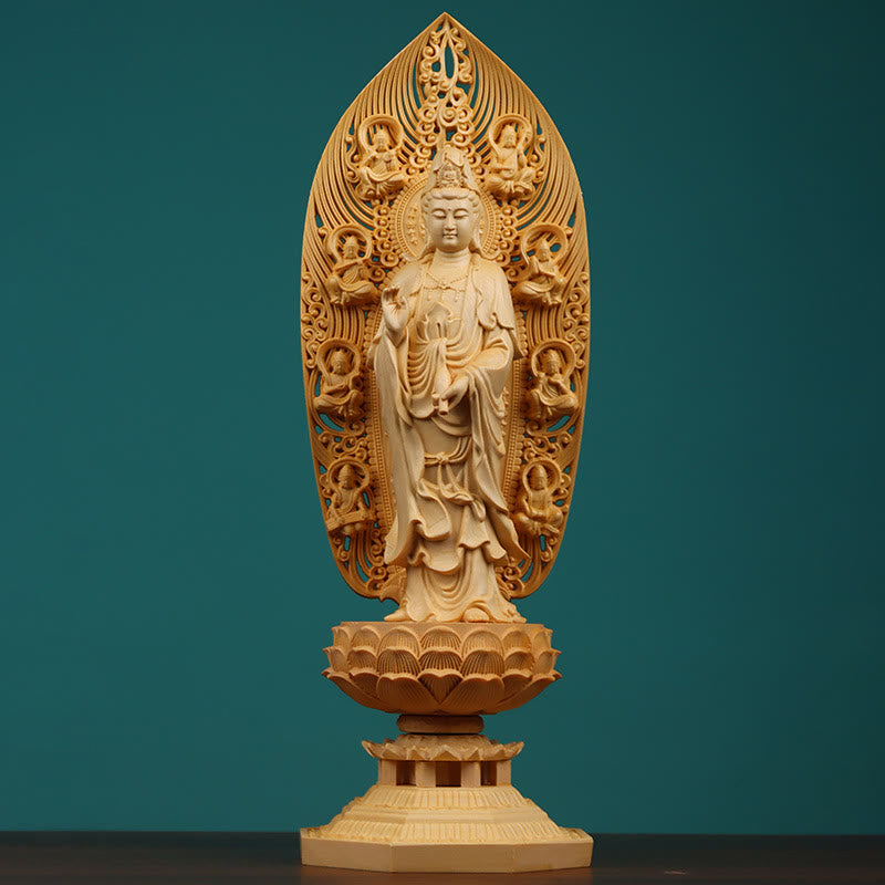 Statue de Bouddha en buis | Bodhisattva Mahasthamaprapta 43cm
