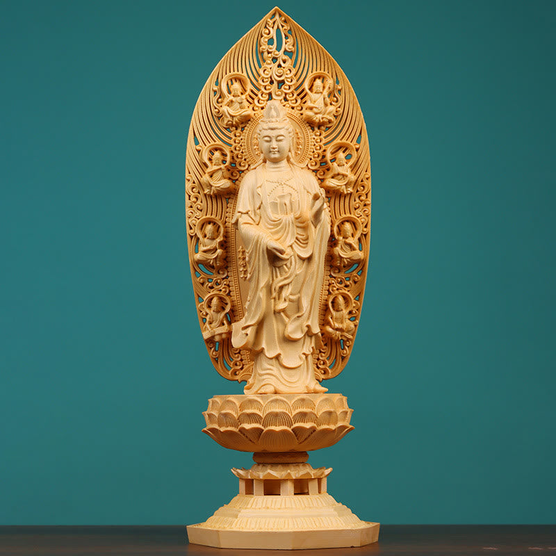 Statue de Bouddha en buis | Bodhisattva Mahasthamaprapta 43cm