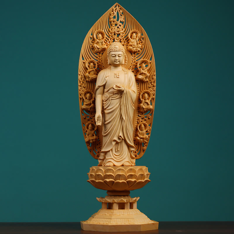 Statue de Bouddha en buis | Bodhisattva Mahasthamaprapta 43cm