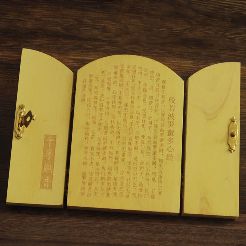 Décoration d'autel Avalokitesvara Kwan Yin à mille bras en buis