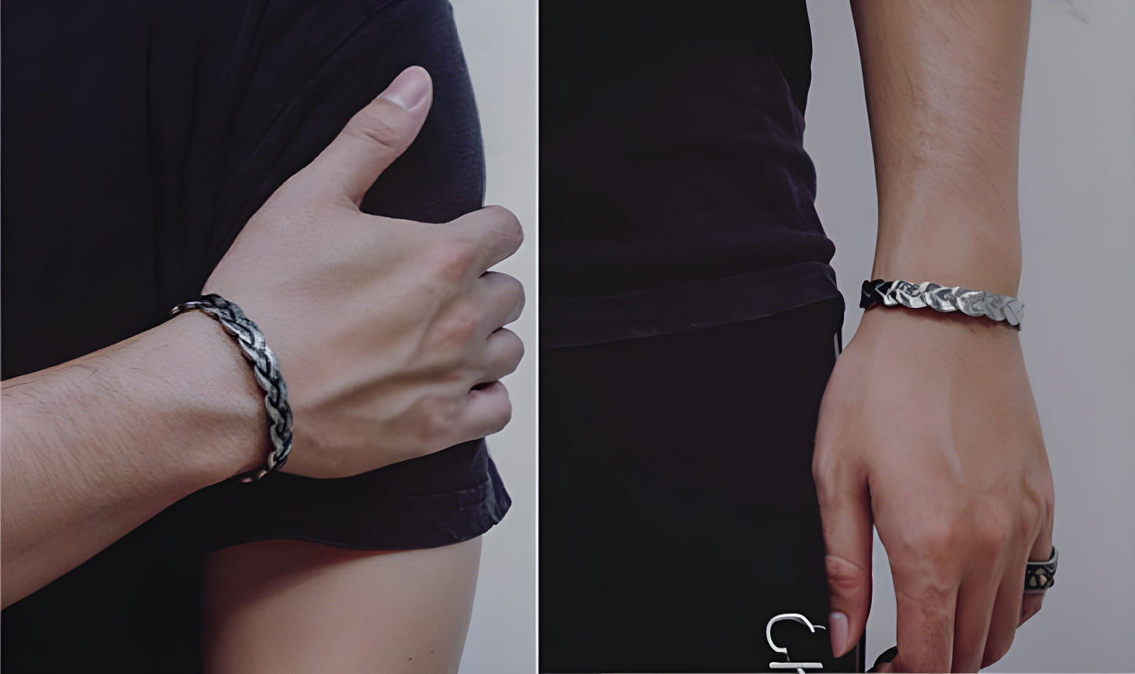 Bracelet en cuir tressé avec breloque œil de tigre