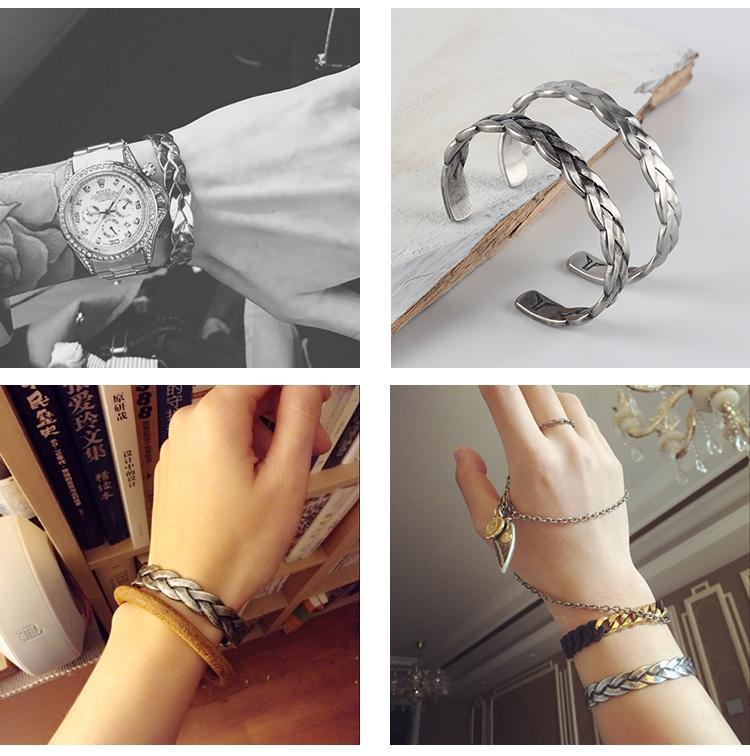 Bracelet en cuir tressé avec breloque œil de tigre