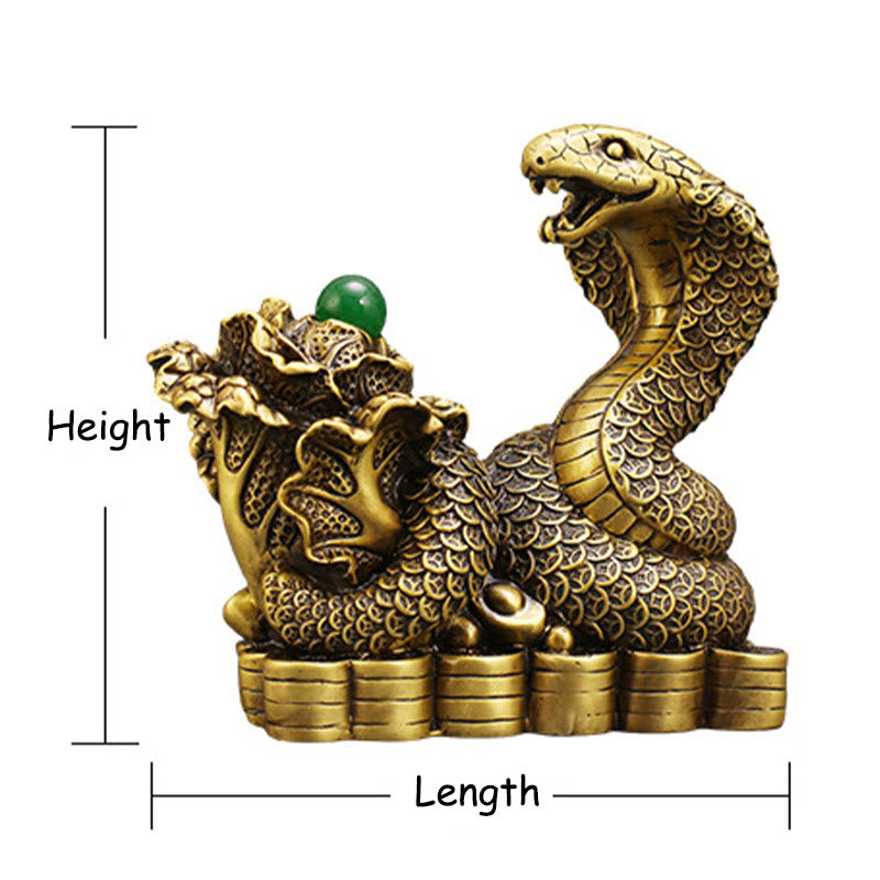 Figurine de serpent en laiton 19 cm, animal totem pour bénédictions spirituelles
