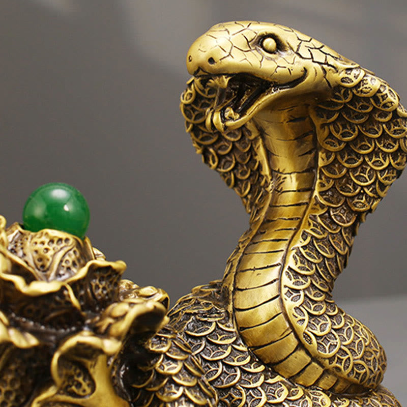 Figurine de serpent en laiton 19 cm, animal totem pour bénédictions spirituelles