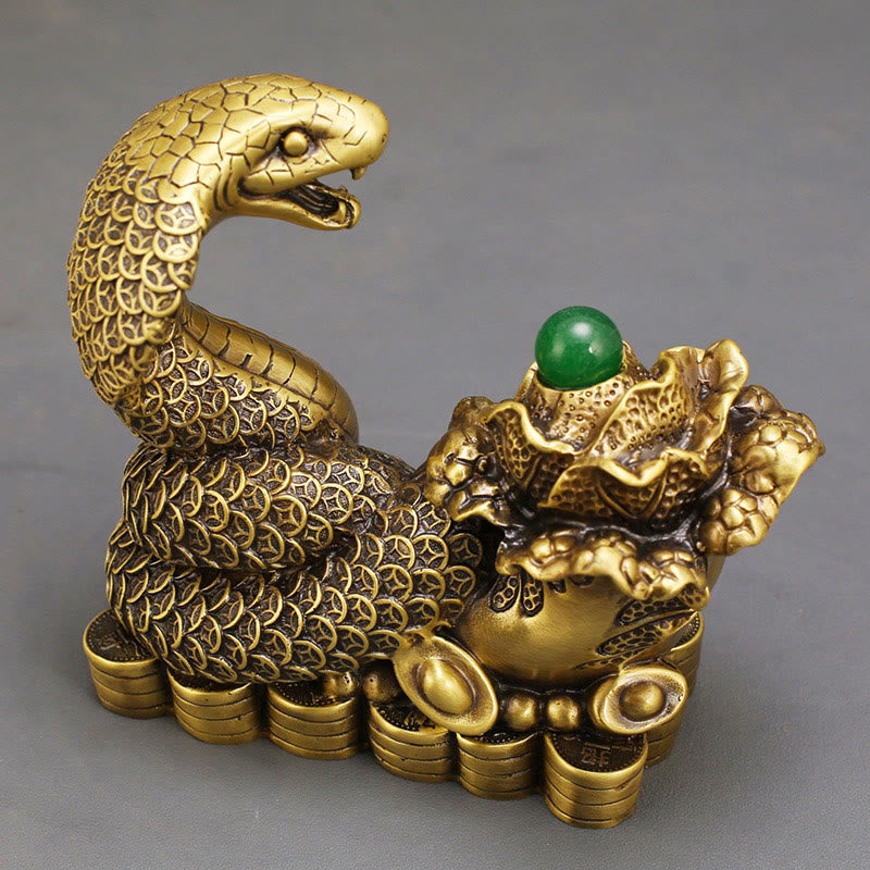 Figurine de serpent en laiton 19 cm, animal totem pour bénédictions spirituelles