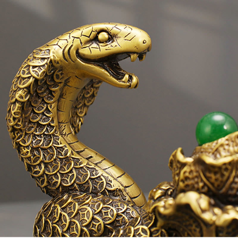 Figurine de serpent en laiton 19 cm, animal totem pour bénédictions spirituelles