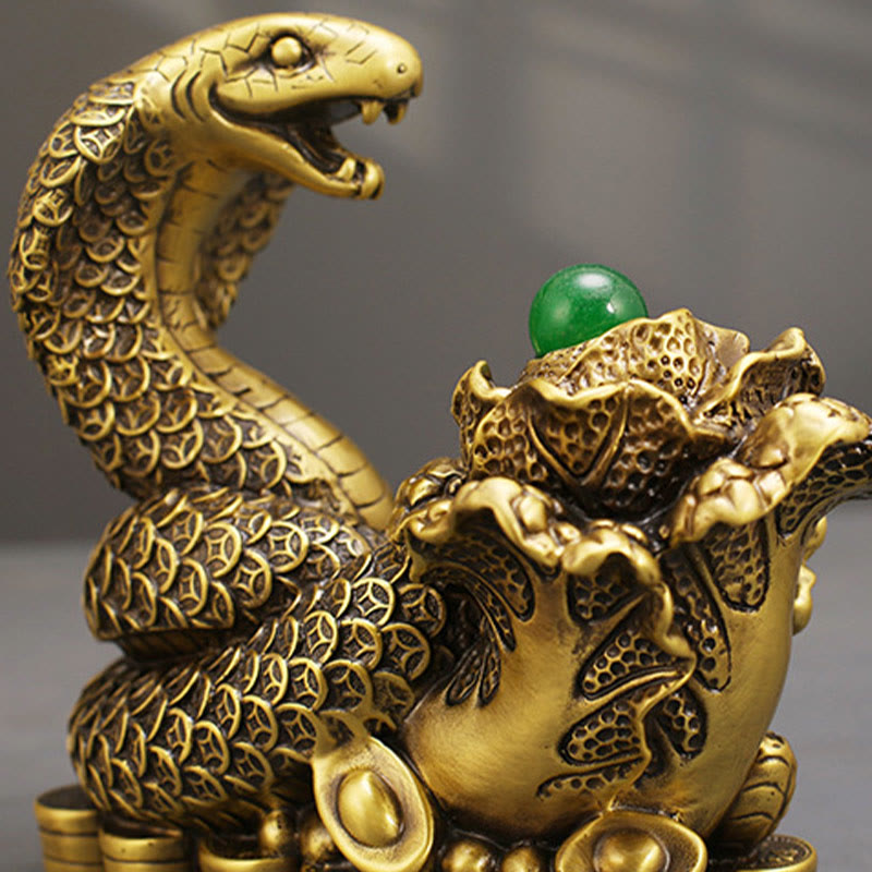 Figurine de serpent en laiton 19 cm, animal totem pour bénédictions spirituelles