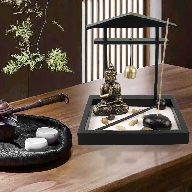 Statue de Bouddha Méditation Zen Garden Set 15cm