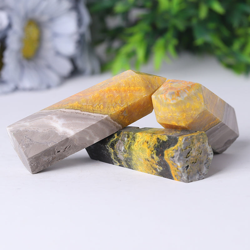 Bumble Bee Crystal Tower 2.3-4.5 in Healing Obelisk