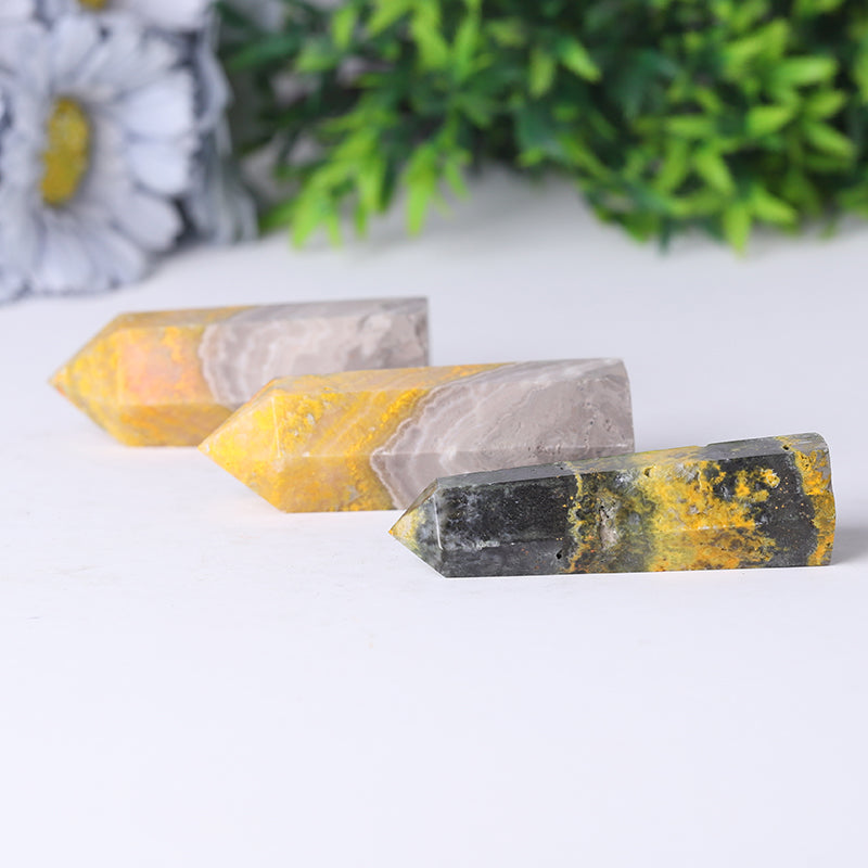 Bumble Bee Crystal Tower 2.3-4.5 in Healing Obelisk