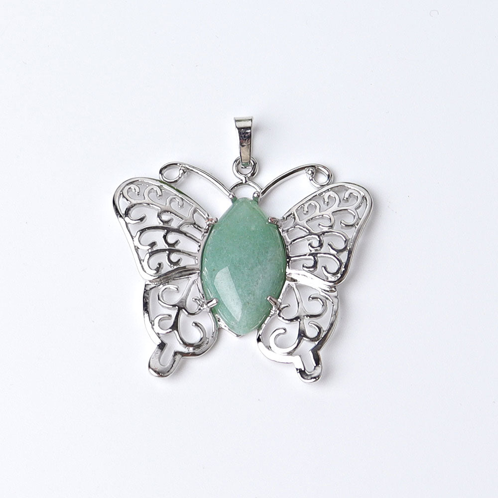 Butterfly Crystal Pendant 1.6 inches | Healing Energy Gem