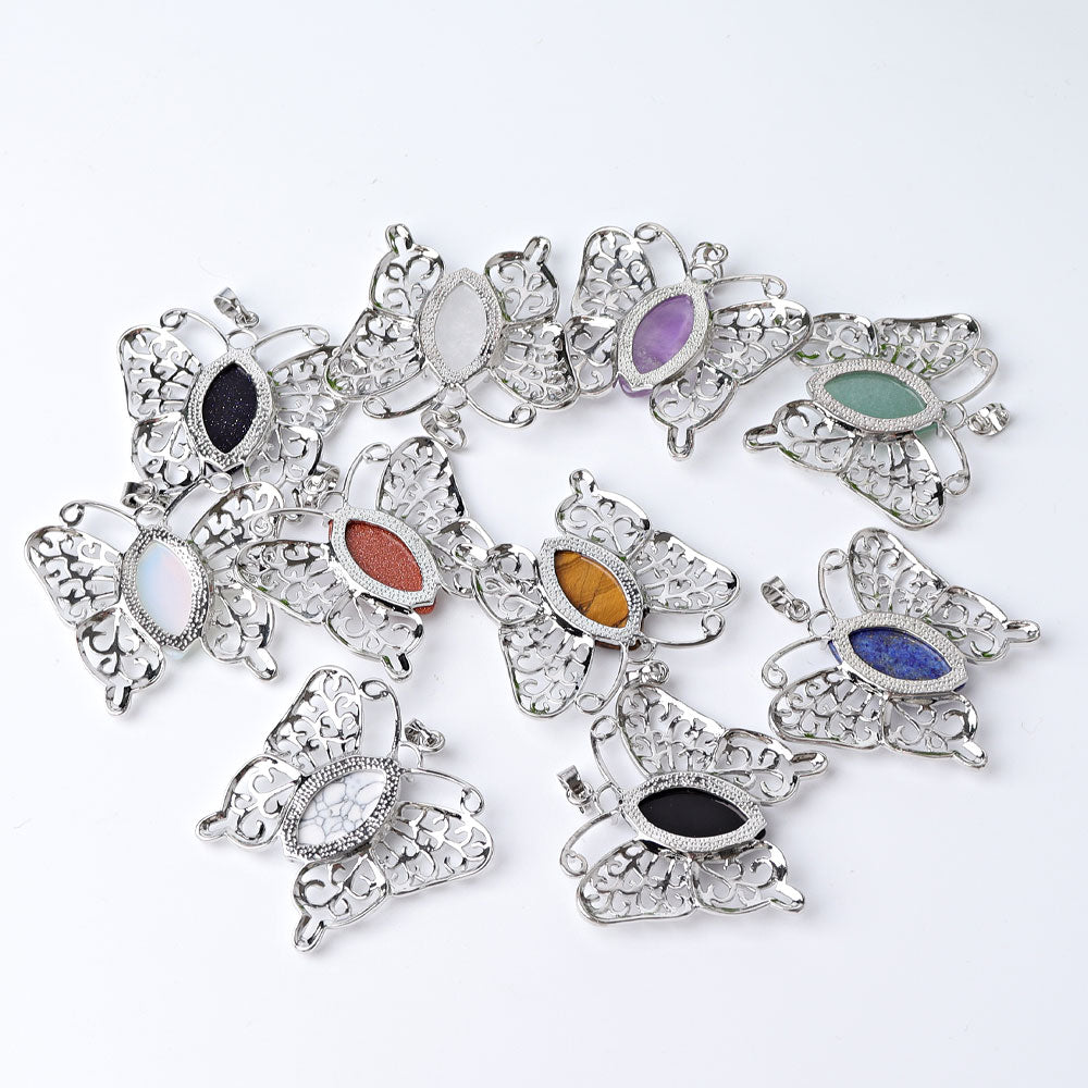 Butterfly Crystal Pendant 1.6 inches | Healing Energy Gem