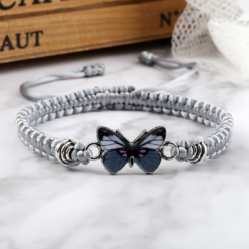 Bracelet spirituel Papillon Liberté Amour Cordon