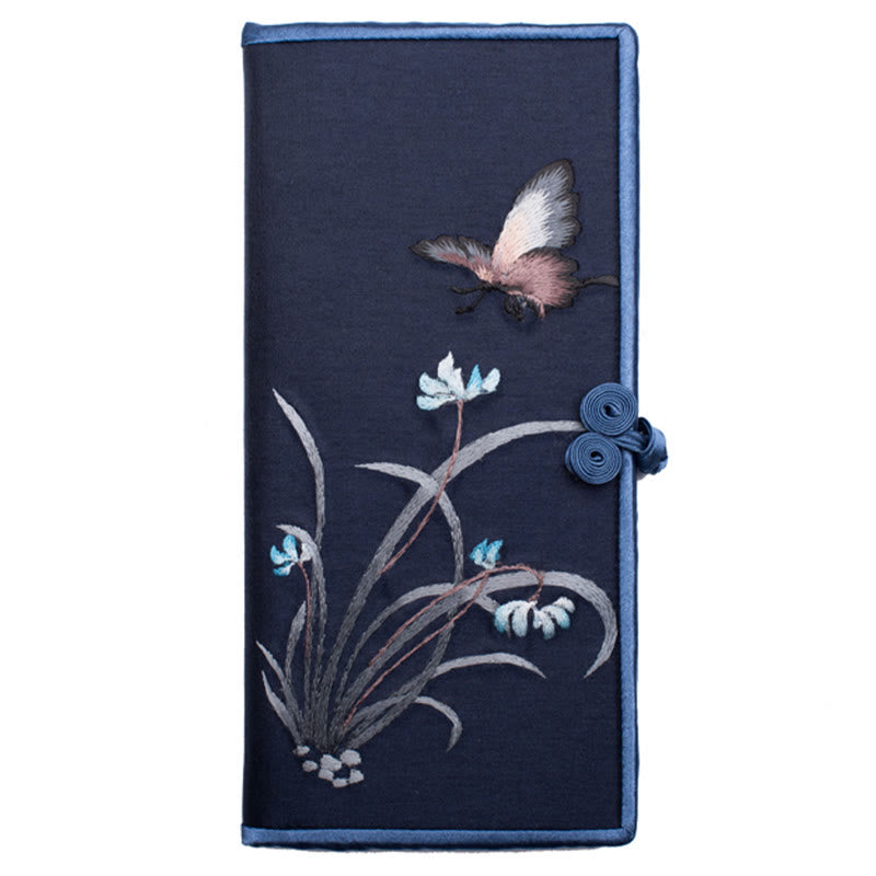Sac à main brodé Orchidée papillon Su 20 cm Accessoire spirituel