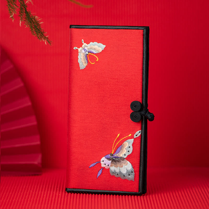 Sac à main brodé Orchidée papillon Su 20 cm Accessoire spirituel