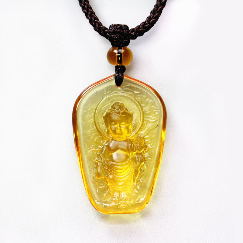 Liuli Crystal Buddha Pendant for Serenity & Mindfulness
