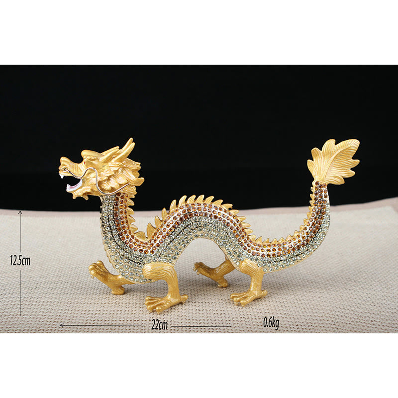 Handmade Chinese Dragon Statue Feng Shui Decor 22cm