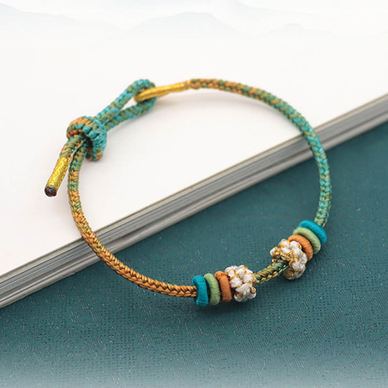 Peace Knot Eight Thread Red String Bracelet for Luck & Harmony