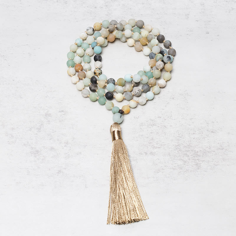 6mm Amazonite Mala Bracelet 108 Beads for Healing Balance