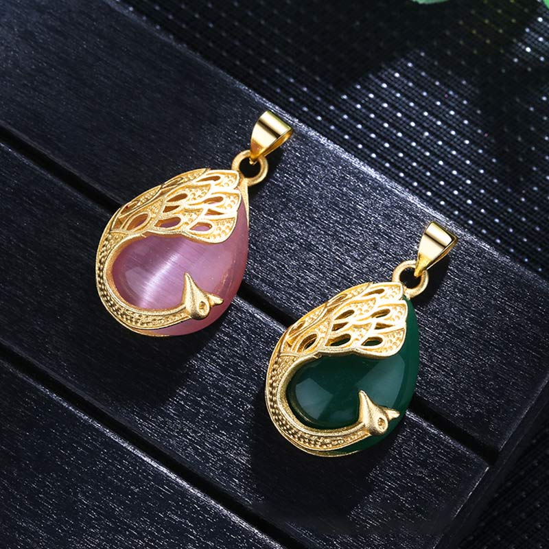 Pink Crystal & Green Chalcedony Soothing Spiritual Necklace