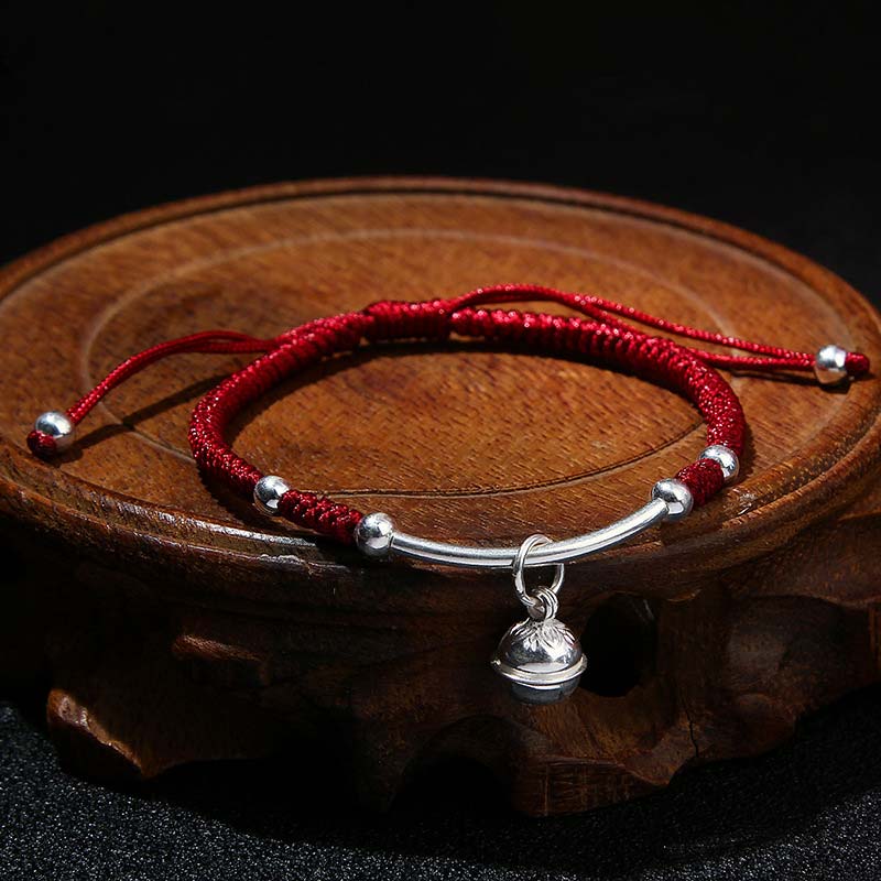 Unisex Red String Bell Bracelet for Protection & Luck