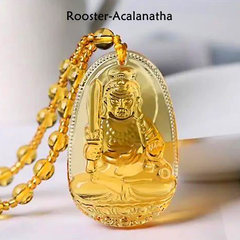 Natural Citrine Pendant Necklace 70cm Bead Chain